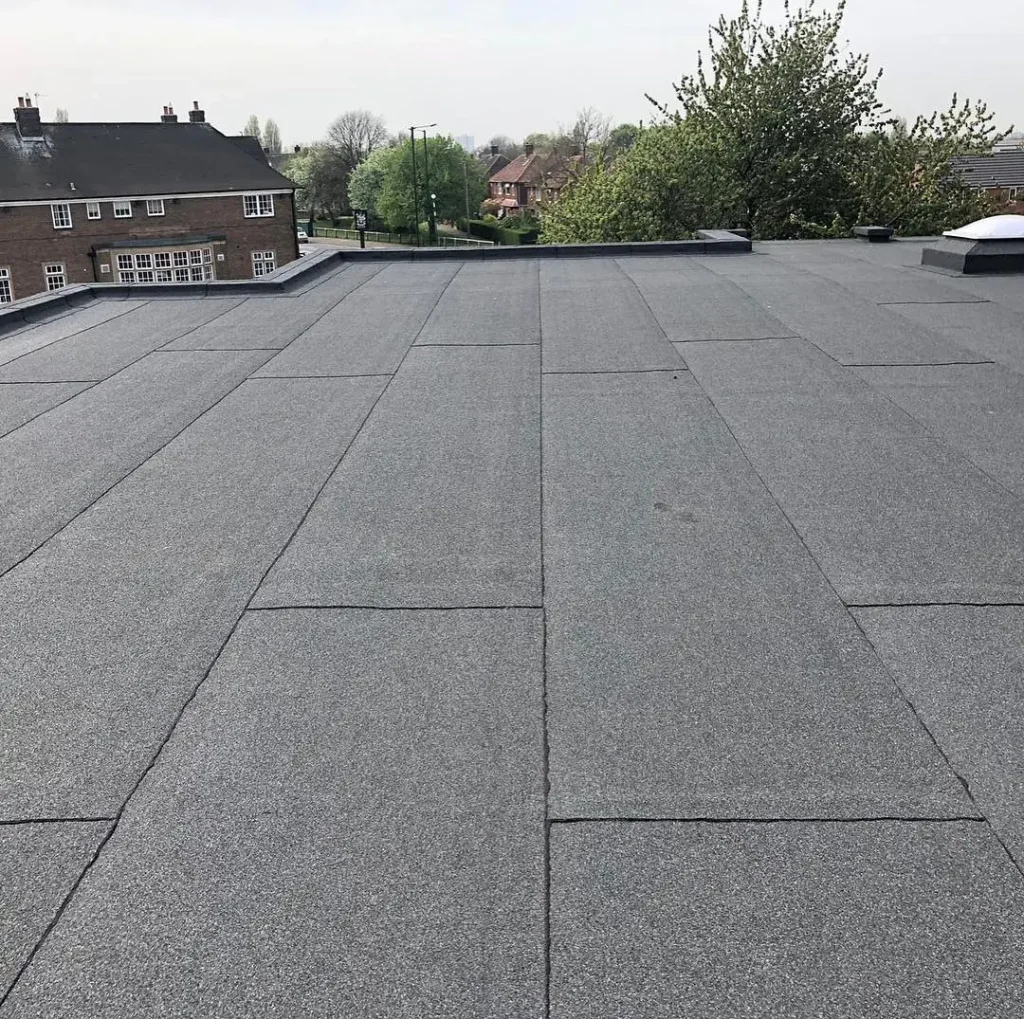 A commercial flat roof