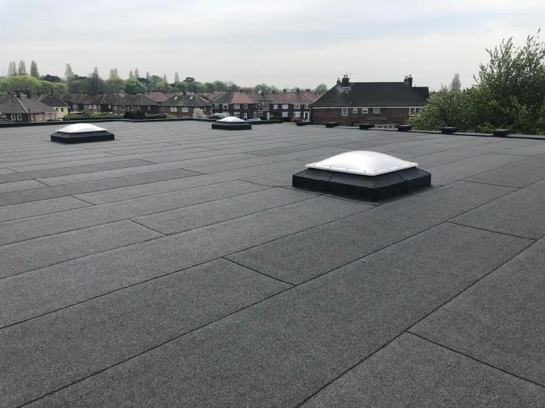 A flat roof with rooflight
