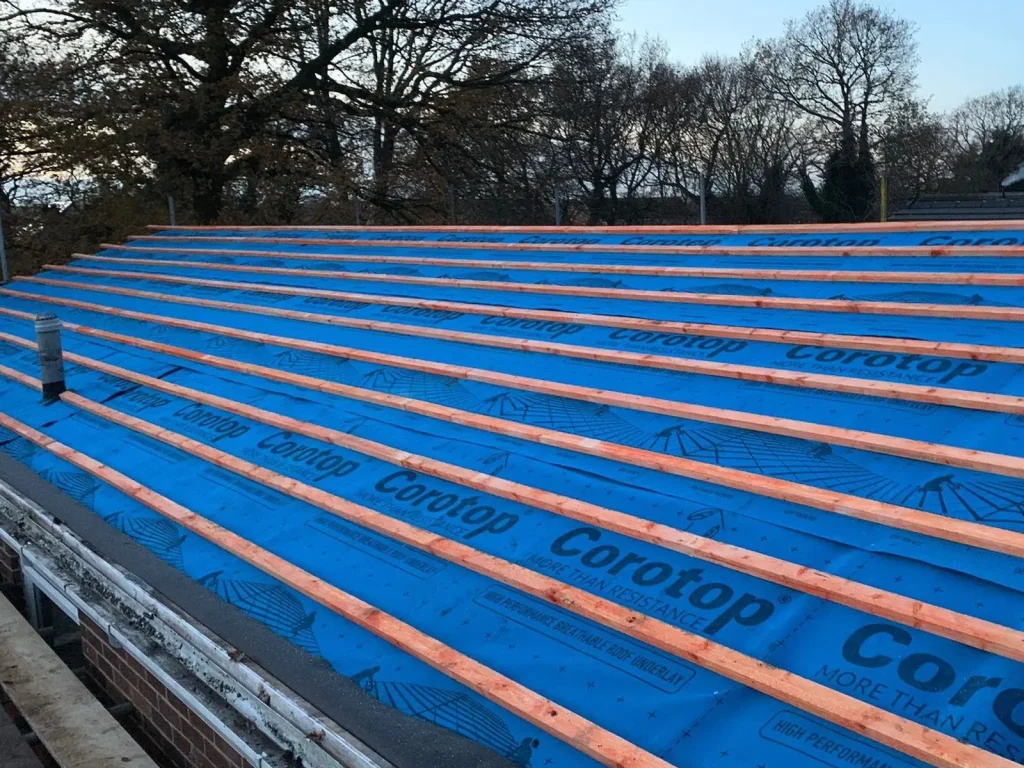 Membrane and battens going on, by AAA Roofing