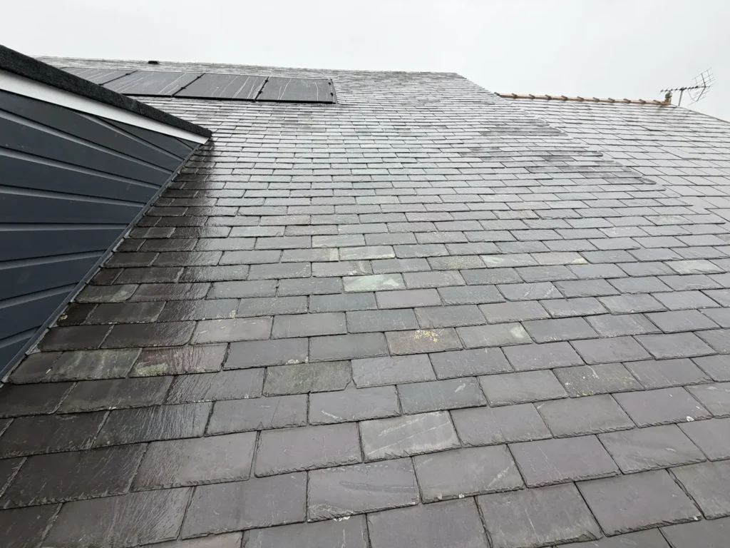 Re-slating in progress near Runswick Bay